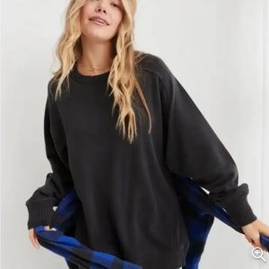 Aerie oversized sweatshirt black/grey